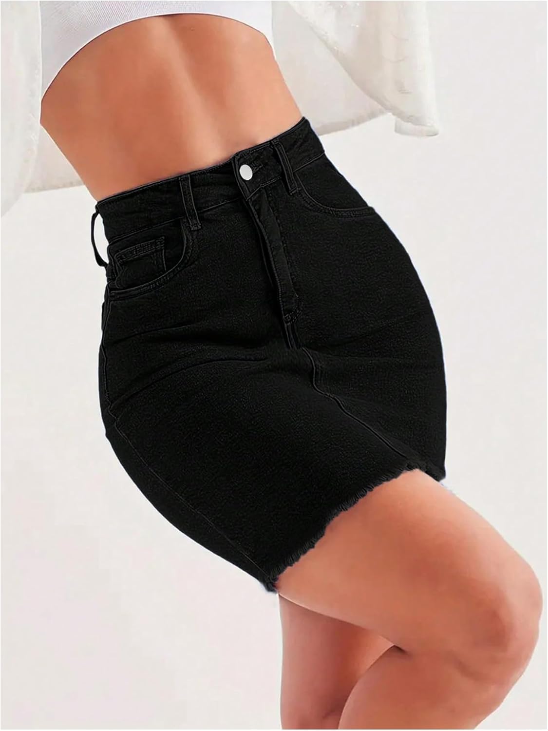 Women's Jean Mini Skirt Y2K Casual Vintage High Waisted Slim Fit Bodycon Short Skirts Western Outfits