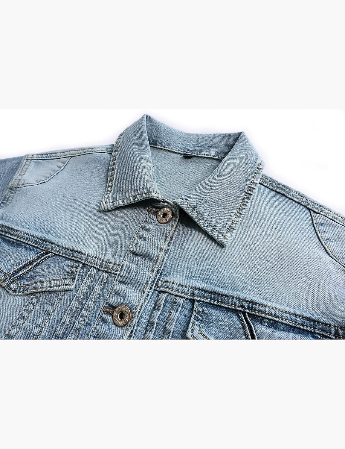 Women's 3\/4 Sleeve Cropped Jacket Summer Short Trucker Jacket Jean Coats Tops
