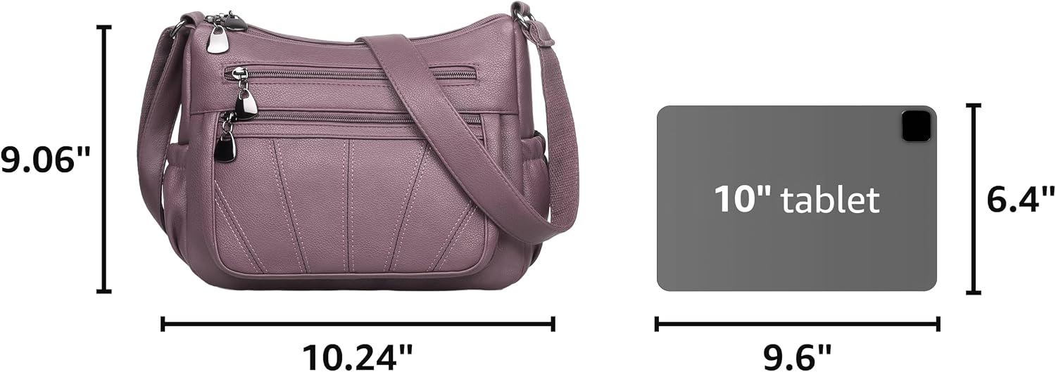 Crossbody Purse for Women Ladies Soft PU Leather Shoulder Bag Medium Roomy Handbag Tote Top Handle Satchel