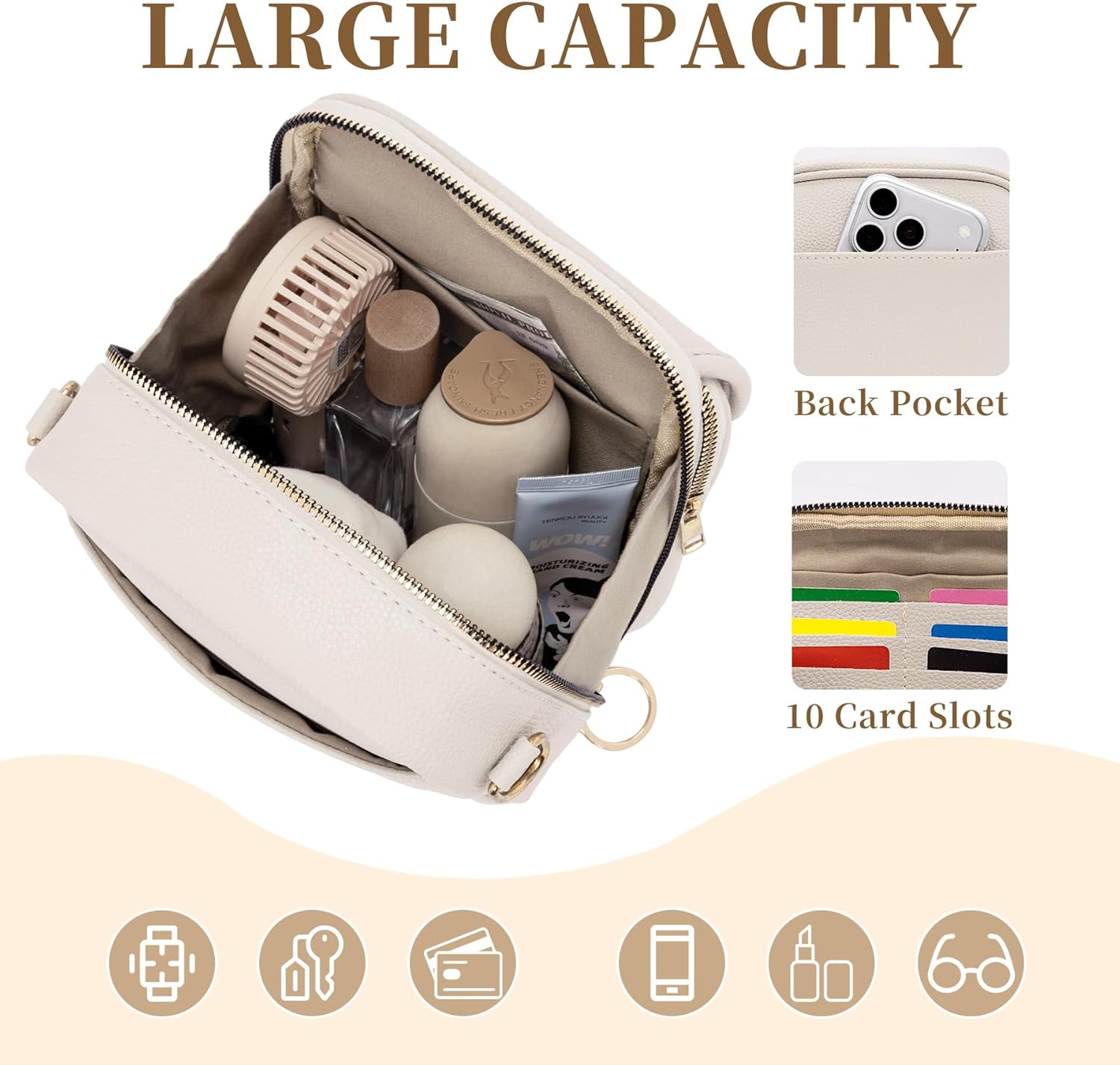 Small Crossbody Bags for Women Vegan Leather Messenger Bag Anti Theft Shoulder Bag with Card Slots