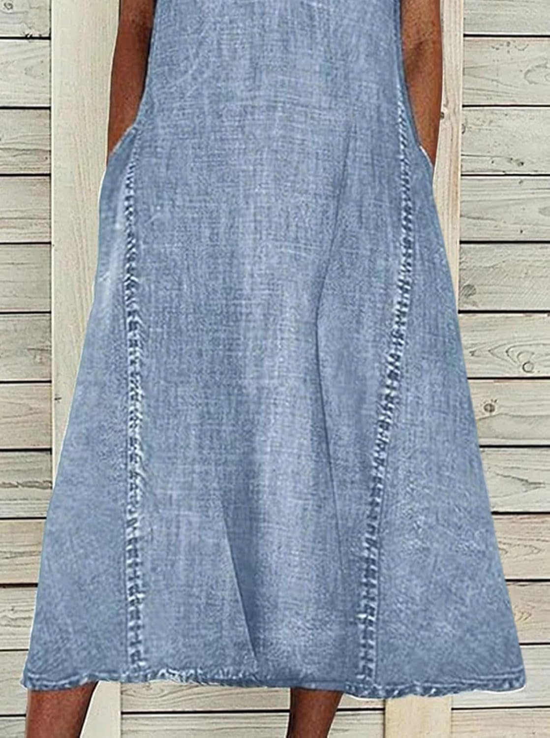 Women Casual Sleeveless Midi Dress A Line Summer