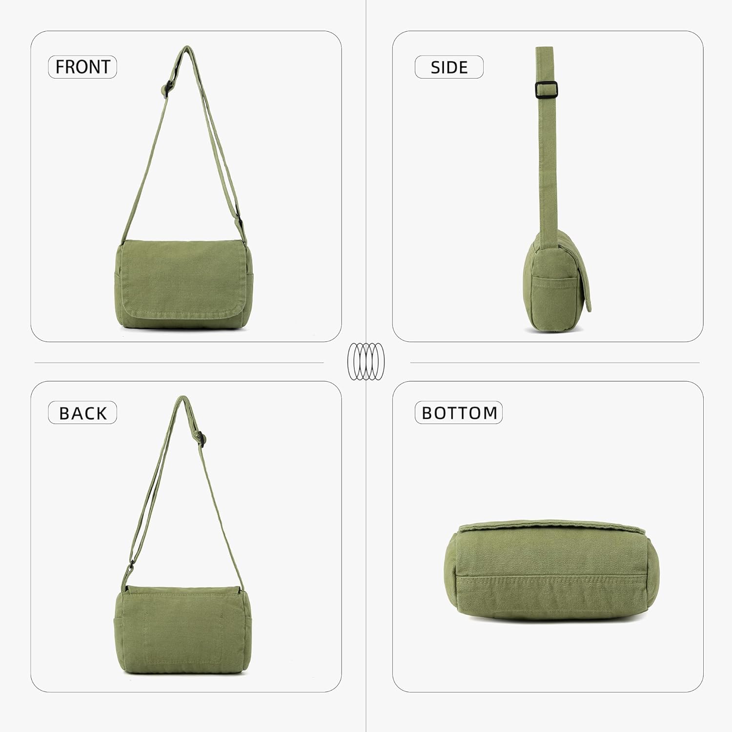 Small Crossbody Bag for Women Canvas Purse Mini Messenger Bag