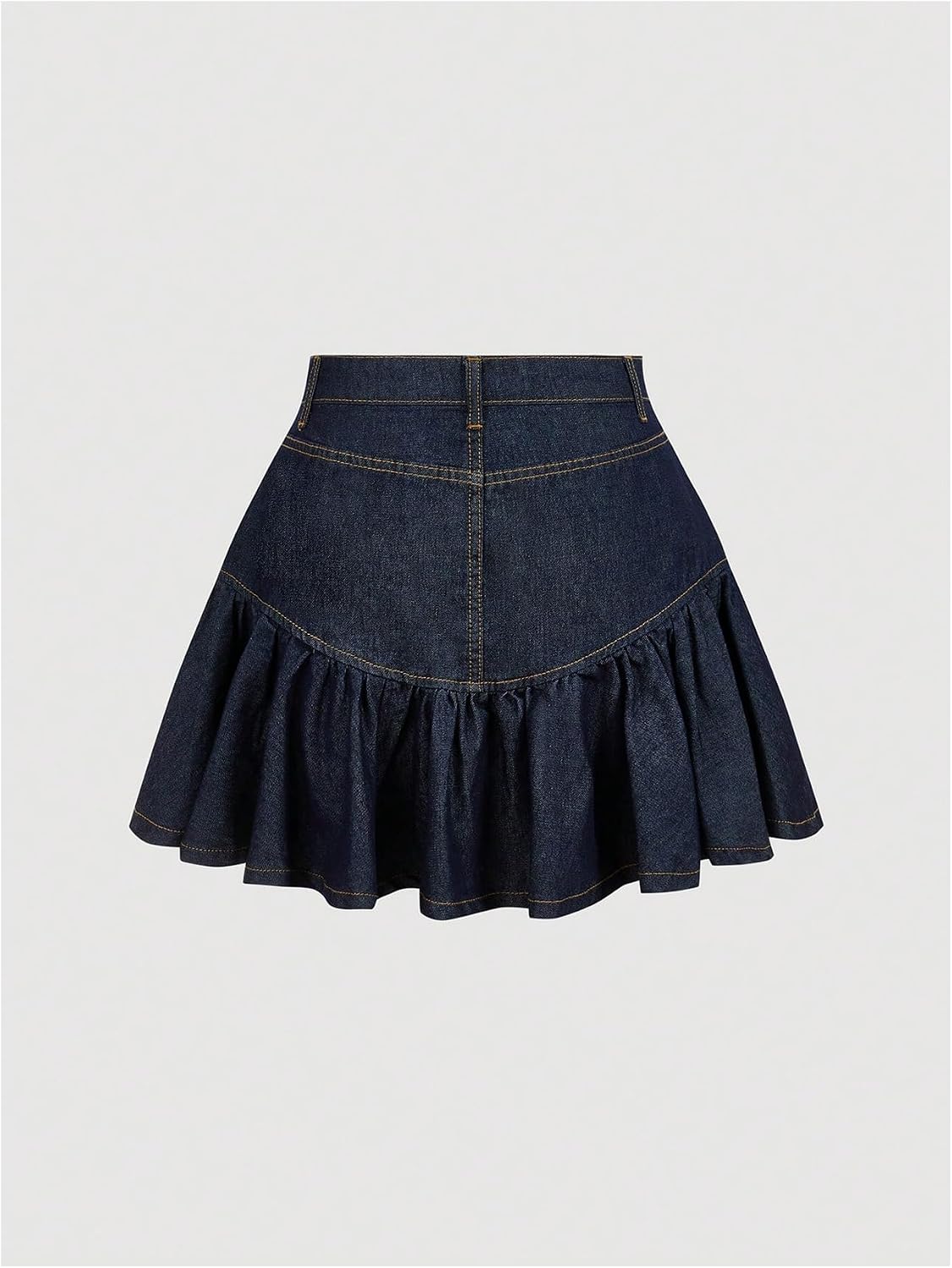 Women's Y2k Pleated Jean Skirts Western Ruffle High Waisted Short A Line Mini Skirts Cowgirl Outfits