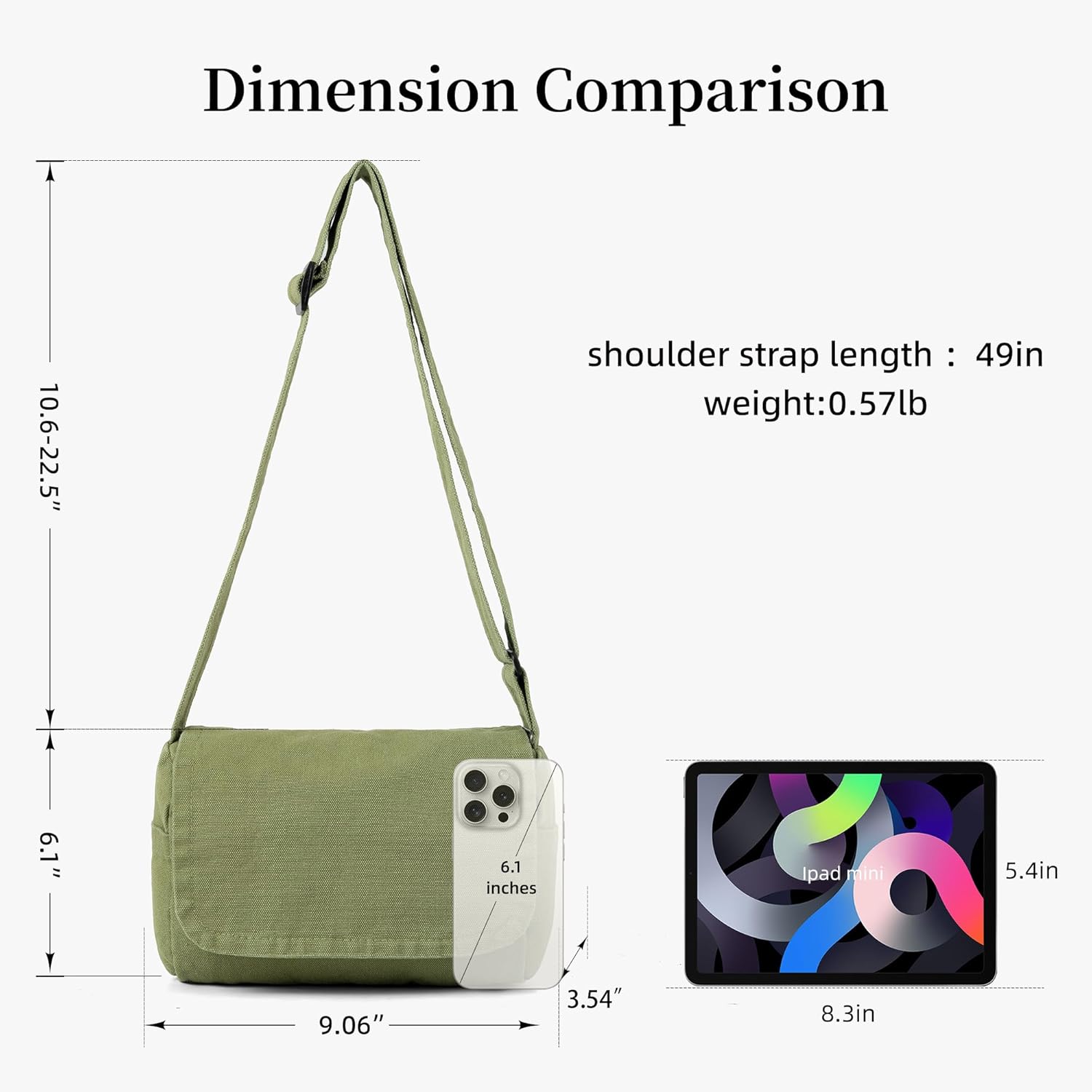 Small Crossbody Bag for Women Canvas Purse Mini Messenger Bag