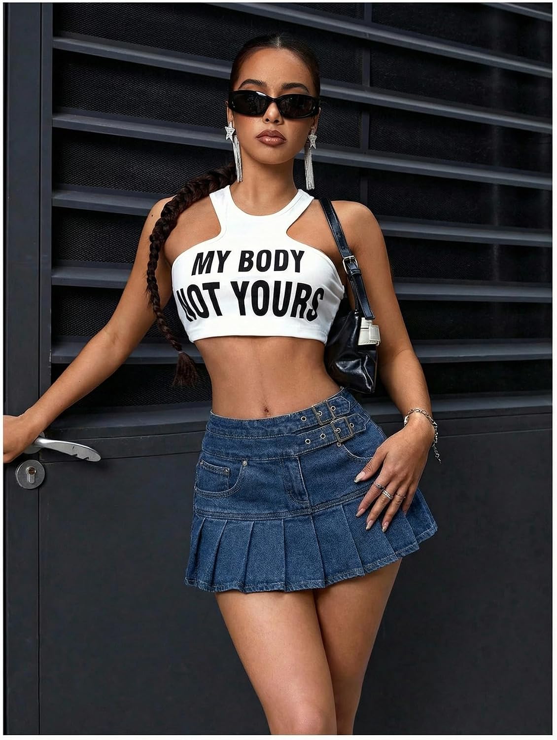 Women's Y2k Jean Skirts Skorts Western Cowgirl Pleated Ruffle Low Rise Buckle Micro Shorts Mini Skirts