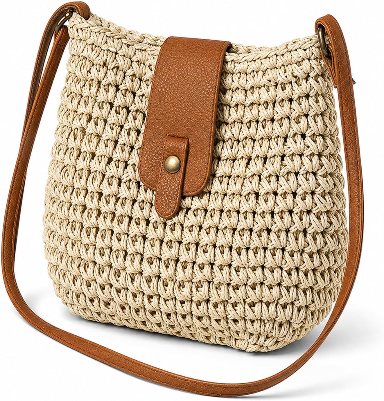 Summer Beach Straw Crossbody Bags for Women Woven Purse Vacation Handbags Shoulder Bag Clutch