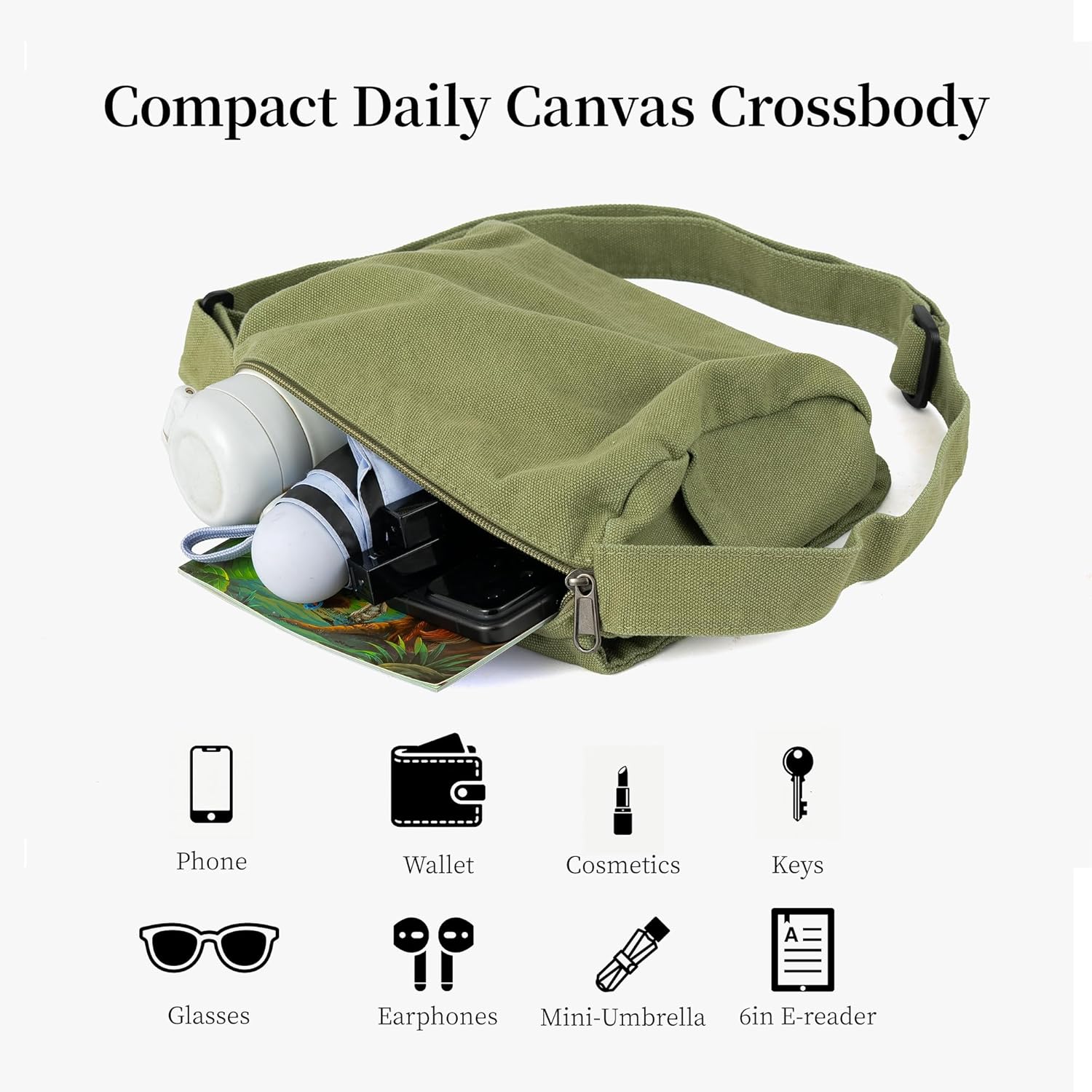 Small Crossbody Bag for Women Canvas Purse Mini Messenger Bag