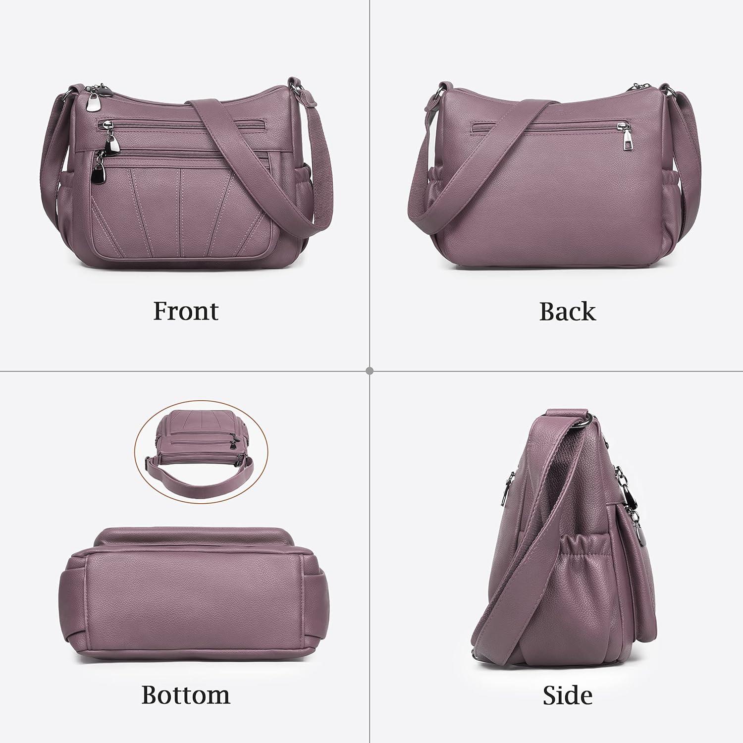 Crossbody Purse for Women Ladies Soft PU Leather Shoulder Bag Medium Roomy Handbag Tote Top Handle Satchel