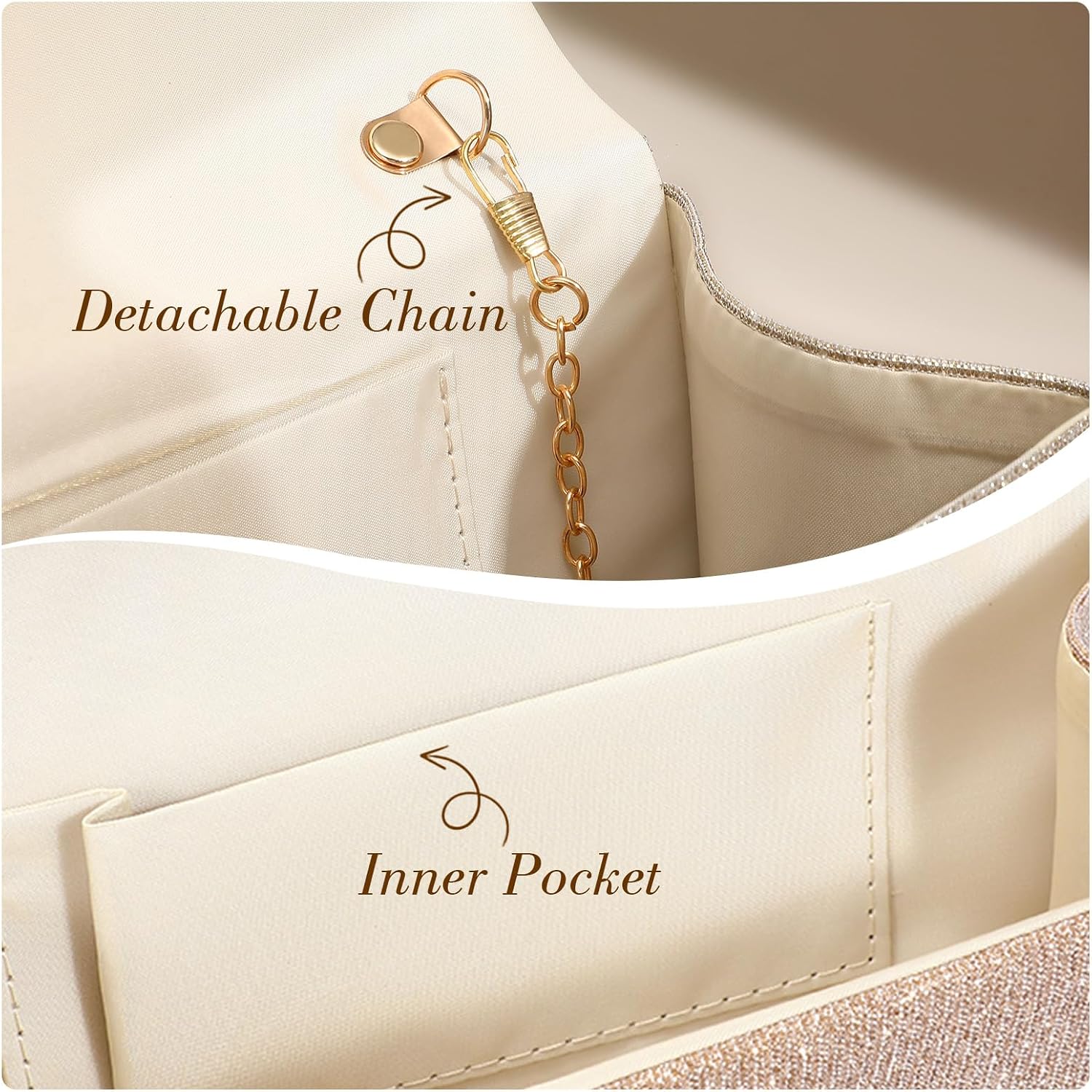 Glitter Women's Evening Handbags Bag Clutch Purses Formal Rhinestone