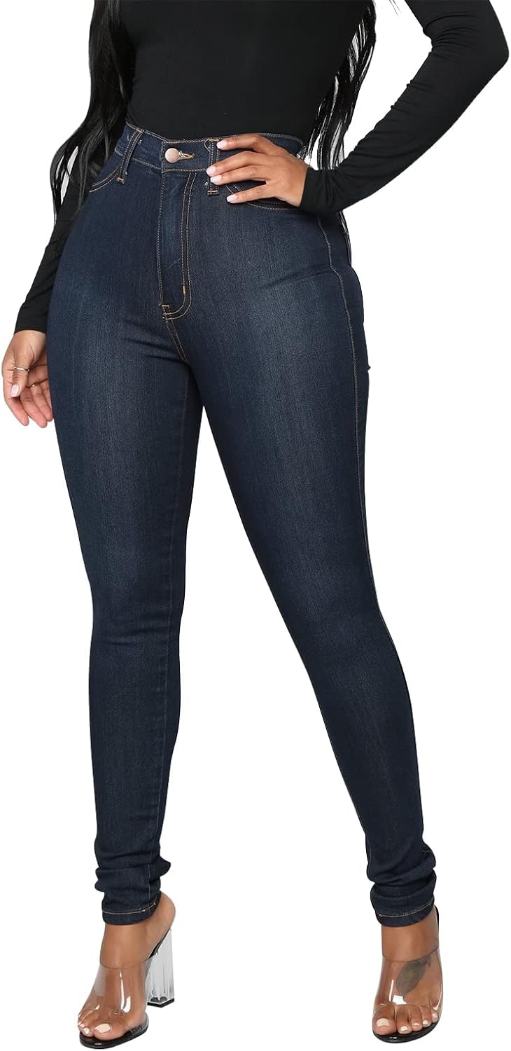 Womens Classic High Waisted Skinny Stretch Butt Lifting Jeans Slim Fit Pants