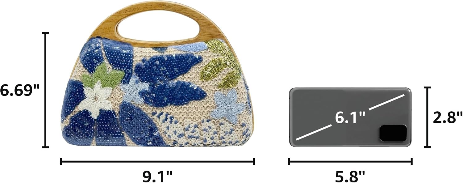 Straw Clutch Handbags Women Beach Crossbody Hand-woven Summer Purse Wallet Top handle Evening Bag for Wedding Party