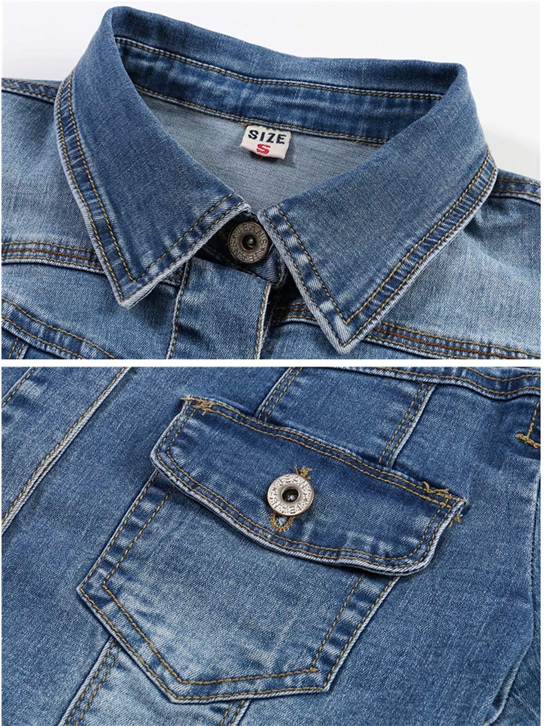 Women's Summer Short Sleeve Crop Trucker Jacket Jean Coat Tops