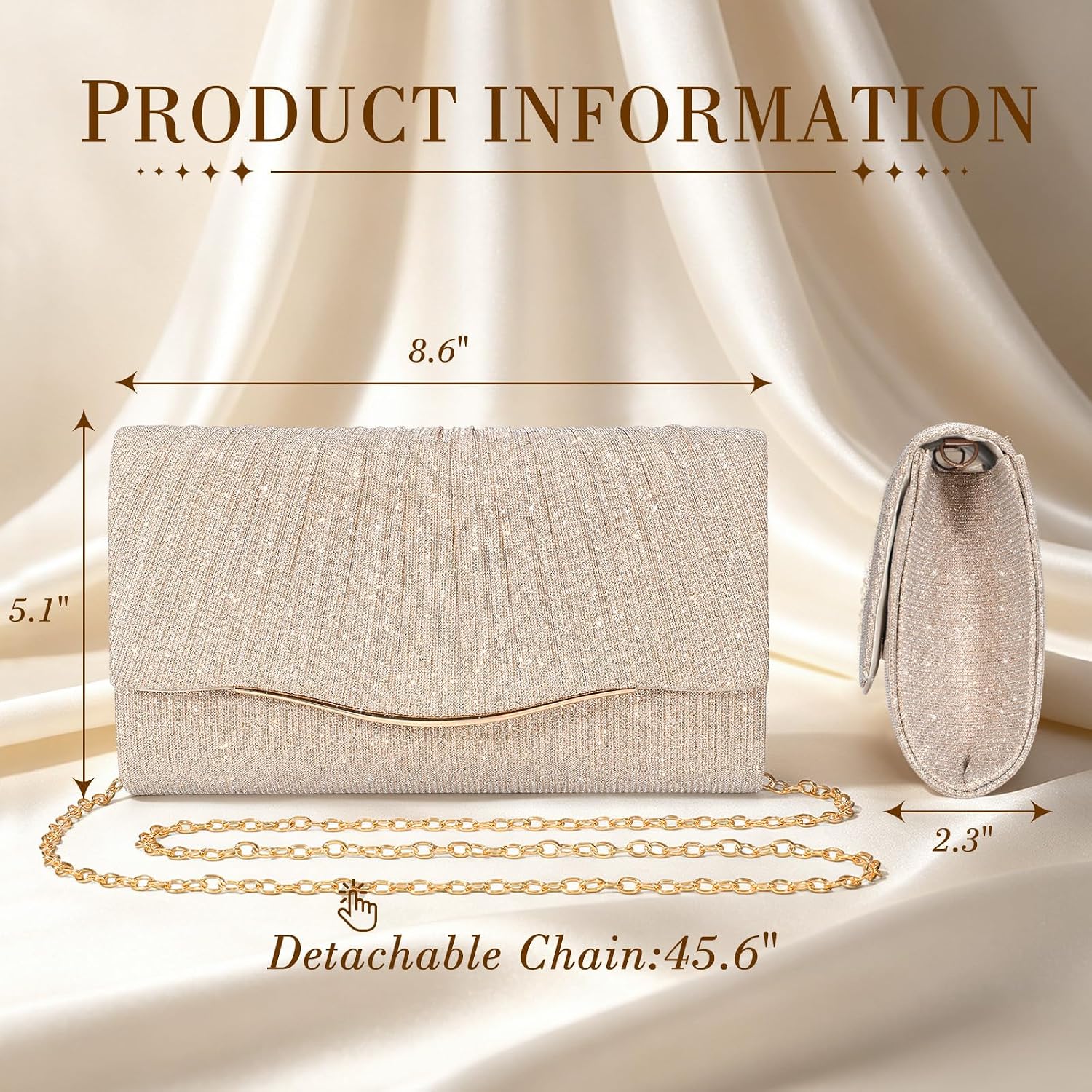 Glitter Women's Evening Handbags Bag Clutch Purses Formal Rhinestone