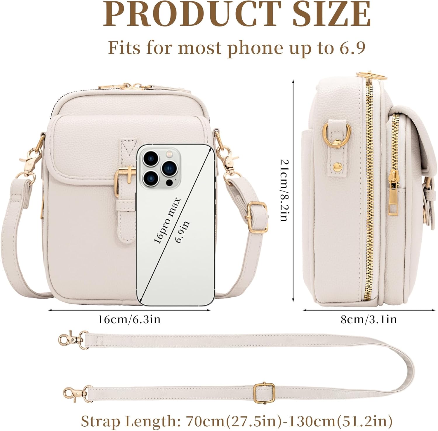 Small Crossbody Bags for Women Vegan Leather Messenger Bag Anti Theft Shoulder Bag with Card Slots